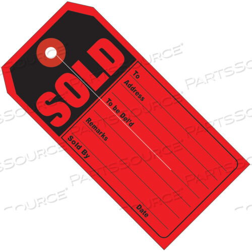 OEM#: G26010RETAIL TAGS, SOLD , 4 3/4 X 2 3/8, RED/BLACK, 500/CASE by BOX Partners (Box Acquisitions, LLC)