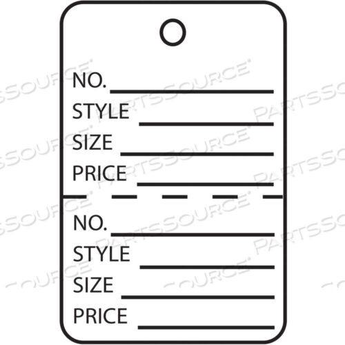 OEM#: G26012GARMENT TAGS, PERFORATED, 1 1/4 X 1 7/8, WHITE, 1000 /CASE by BOX Partners (Box Acquisitions, LLC)