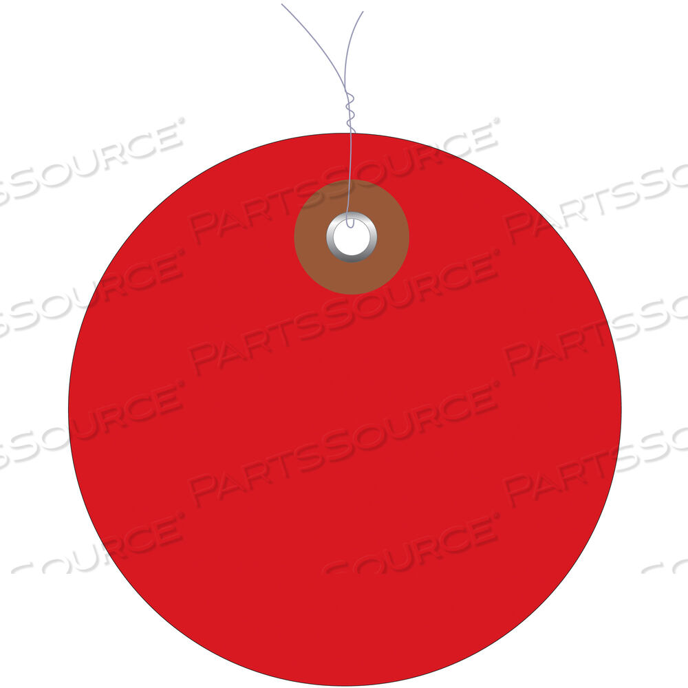 OEM#: G26070WPLASTIC CIRCLE TAGS, PRE-WIRED, 2, RED, 100/EACH by BOX Partners (Box Acquisitions, LLC)