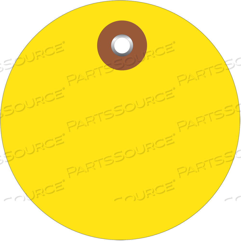 OEM#: G26073PLASTIC CIRCLE TAGS, 3, YELLOW, 100/EACH by BOX Partners (Box Acquisitions, LLC)
