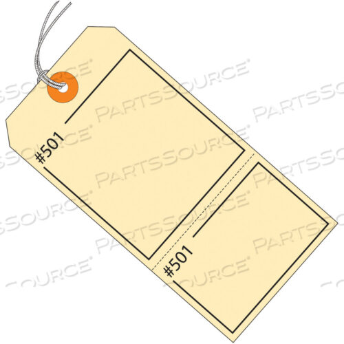 OEM#: G26210CLAIM TAGS, CONSECUTIVELY NUMBERED, PRE-STRUNG, 4 3/4 X 2 3/8, MANILA, 1000/CASE by BOX Partners (Box Acquisitions, LLC)