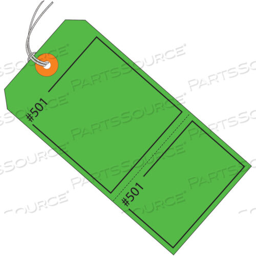 OEM#: G26211CLAIM TAGS, CONSECUTIVELY NUMBERED, PRE-STRUNG, 4 3/4 X 2 3/8, GREEN, 1000/CASE by BOX Partners (Box Acquisitions, LLC)