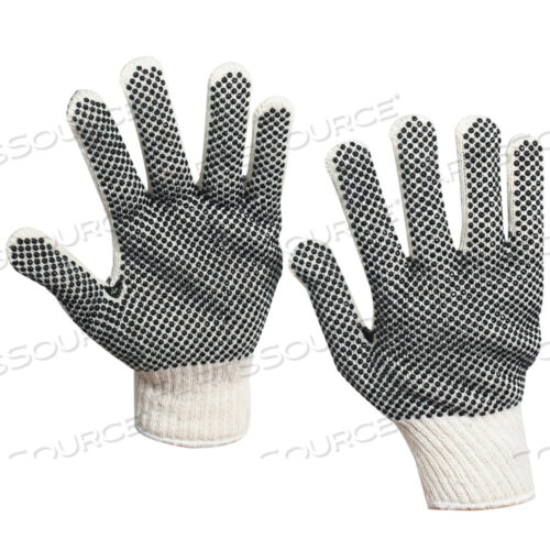 OEM#: GLV1011SPVC DOT KNIT GLOVES, SMALL, WHITE/BLACK, 12 PAIRS/CASE by BOX Partners (Box Acquisitions, LLC)