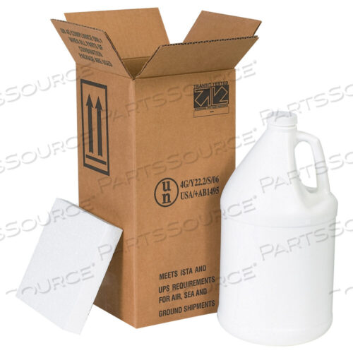 OEM#: HAZ1130PLASTIC JUG SHIPPER KIT, 1 - 1 GALLON, 6 X 6 X 12 3/4, KRAFT, 1/EACH by BOX Partners (Box Acquisitions, LLC)