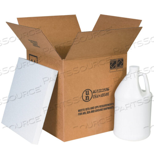 OEM#: HAZ1132PLASTIC JUG SHIPPER KIT, 4 - 1 GALLON, 12 1/4 X 12 1/4 X 12 3/4, KRAFT, 1/EACH by BOX Partners (Box Acquisitions, LLC)