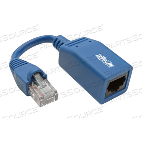 CONSOLE ROLLOVER CABLE ADAPTER, RJ45 MALE TO RJ45 FEMALE, BLUE, 14 TO 158 DEG F, 5 IN