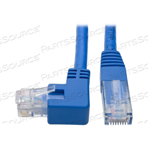 CAT6 PATCH CABLE LEFT-ANGLED RJ45 UTP GBE MOLDED M/M BLUE 1FT