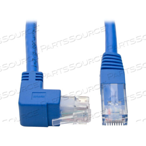 CAT6 PATCH CABLE UP-ANGLED GIGABIT RJ45 UTP MOLDED M/M BLUE 1FT