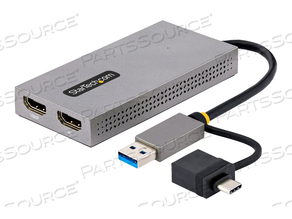 OEM#: 107B-USB-HDMIUSB TO DUAL HDMI ADAPTER CONNECTS 1X 4K 30HZ + 1X 1080P DISPLAY USING A USB-A OR by StarTech.com Ltd.