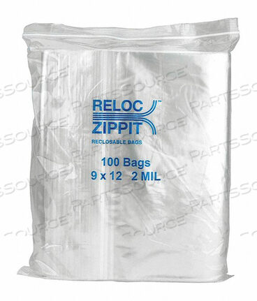 OEM#: R912RECLOSABLE BAG STANDARD LDPE SEAL PK1000 by Reloc Zippit