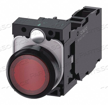 OEM#: 3SU1102-0AB20-1FA0PUSHBUTTON, ILLUMINATED, 22MM ROUND, 1 NO, 1 NC, RED by Siemens