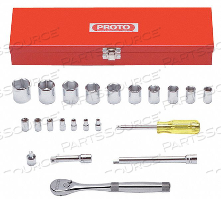 SOCKET WRENCH SET SAE 1/4 3/8 DR 22 PC