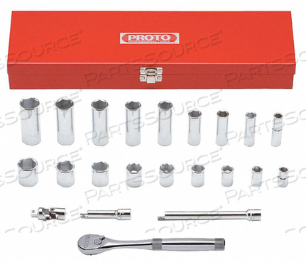SOCKET WRENCH SET SAE 3/8 IN DR 22 PC