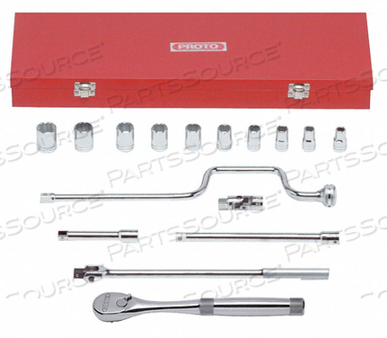 SOCKET WRENCH SET SAE 1/2 IN DR 16 PC