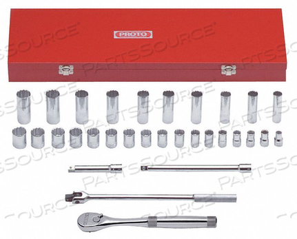 SOCKET WRENCH SET METRIC 1/2 DR 31 PC