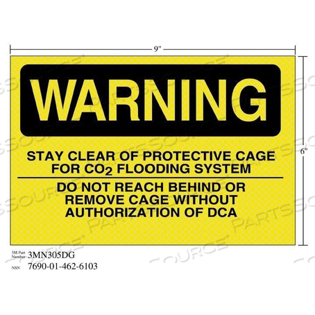 OEM#: 701034355551138-38898 3M DIAMOND GRADE FIRE FIGHTING SIGN 3MN305DGWARNING DCA,9X 6 by 3M Consumer