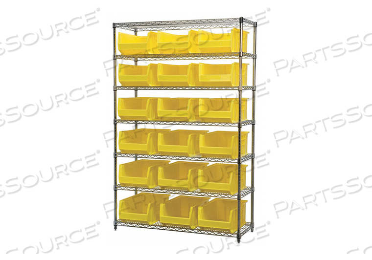 OEM#: AWS184830281YD5363 BIN SHELVING 74 OVERALL H 18 BINS YLLOW by Akro-Mils / Myers Industries, Inc
