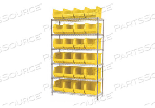 OEM#: AWS184830260YD5366 BIN SHELVING 74 OVERALL H 24 BINS YLLOW by Akro-Mils / Myers Industries, Inc