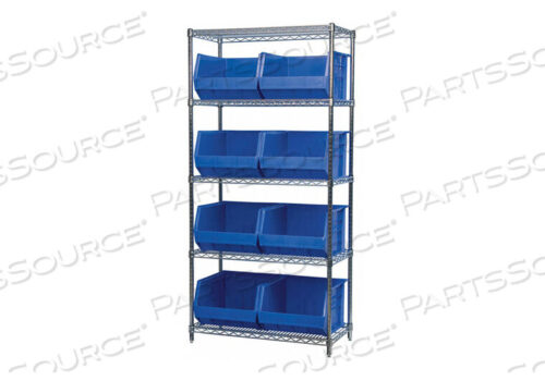 OEM#: AWS183630270BD5367 BIN SHELVING 74 OVERALL H 9 BINS BLUE by Akro-Mils / Myers Industries, Inc