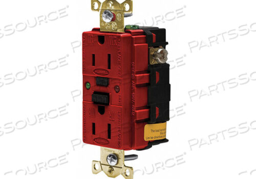 OEM#: GF5262SGRGFCI RECEPTACLE 15A 125VAC 5-15R RED by Hubbell Incorporated, Wiring Device-Kellums