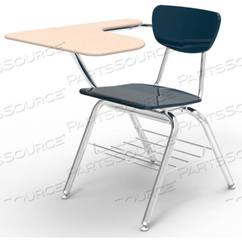 3700BR MARTEST CHAIR DESK - CURVE TOP, NAVY SEAT /SANDSTONE TOP