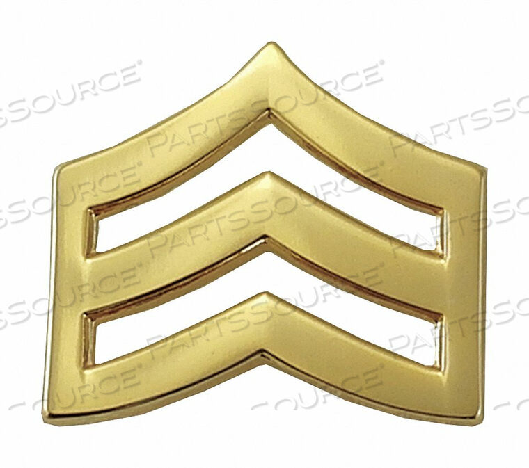 OEM#: 4407MGMETAL RANK INSIGNIA SGT. CHEVRON GOLD PR by Heros Pride