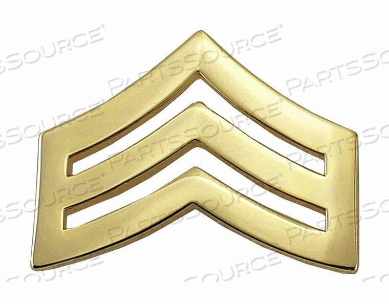OEM#: 4422RGMETAL RANK INSIGNIA SGT. CHEVRON GOLD PR by Heros Pride