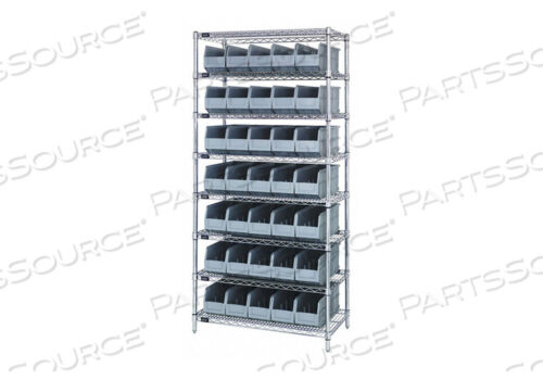 OEM#: WR8-461GYG7074 BIN SHELVING 74 OVERALL H 35 BINS GRAY by Quantum Storage Systems