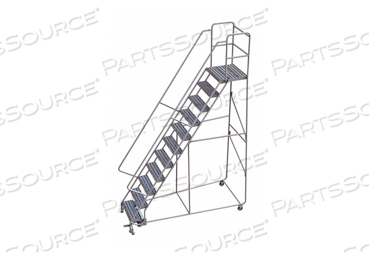 OEM#: WLAR111244-D4ROLLING LADDER 11 STEP ALUMINUM RIBBED by Tri-Arc