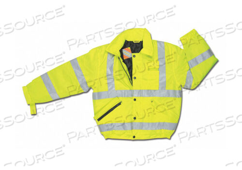 B0MBER JACKET W LIME SILVER STRIPES L