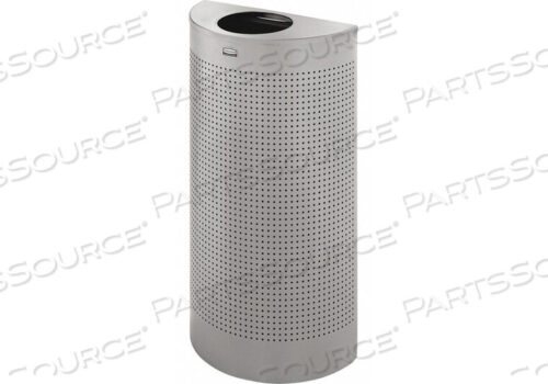 OEM#: FGSH12SSPLTRASH CAN HALF ROUND 12 GAL. SILVER by Rubbermaid Medical Division