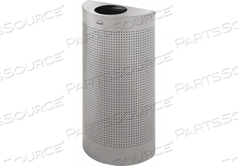 OEM#: FGSH12SSPLTRASH CAN HALF ROUND 12 GAL. SILVER by Rubbermaid Medical Division