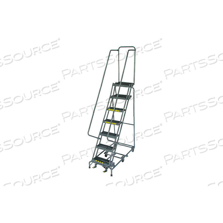 OEM#: SW724PIPG7 STEP 16 W GRIP ALL DIRECTIONAL STEEL ROLLING LADDER- SAFETY ANGLE by Ballymore