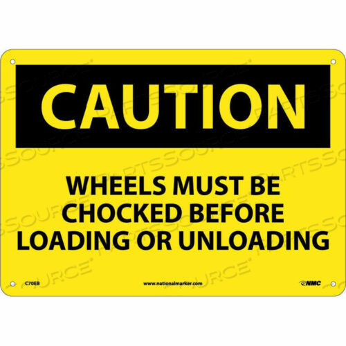 SAFETY SIGNS - CAUTION WHEELS MUST BE CHOCKED - FIBERGLASS