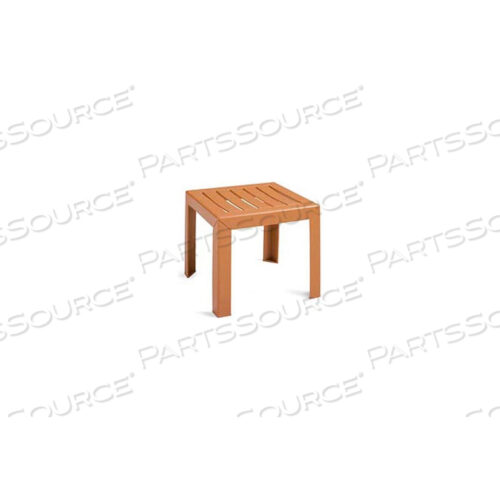OUTDOOR END TABLE WITH WOOD SLAT PATTERN - TEAKWOOD