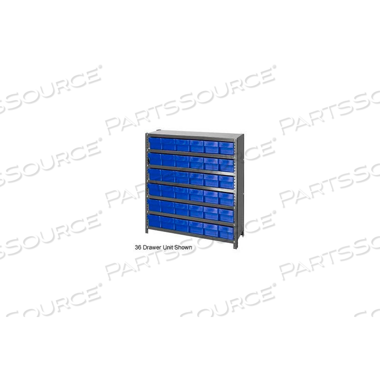 CL1839-624 CLOSED SHELVING EURO DRAWER UNIT - 36X18X39 - 45 EURO DRAWERS BLUE