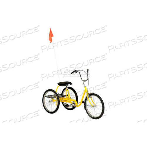 MEDIUM DUTY INDUSTRIAL TRICYCLE 350 LB CAPACITY SINGLE SPEED COASTER BRAKE YELLOW
