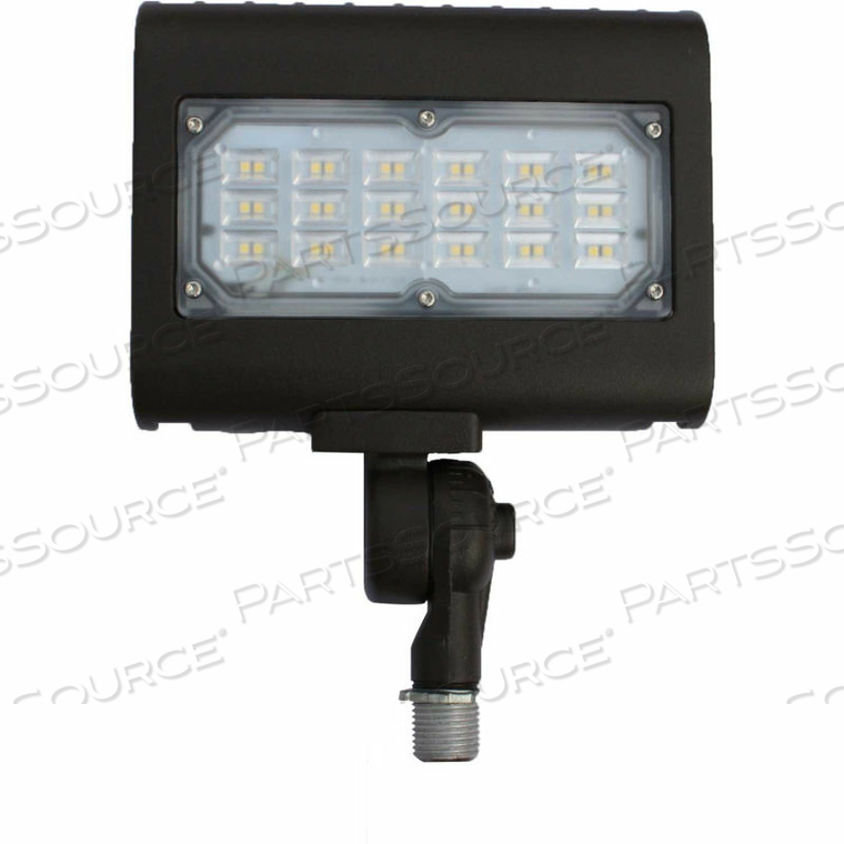 COMMERCIAL LED LED FLOOD LIGHT, 30W, 3900 LUMENS, 5000K, KNUCKLE MNT, BRONZE, DLC 5.0