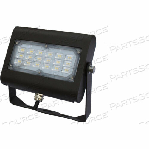 COMMERCIAL LED LED FLOOD LIGHT, 30W, 3450 LUMENS, 5000K, YOKE MOUNT, BRONZE, DLC 4.4