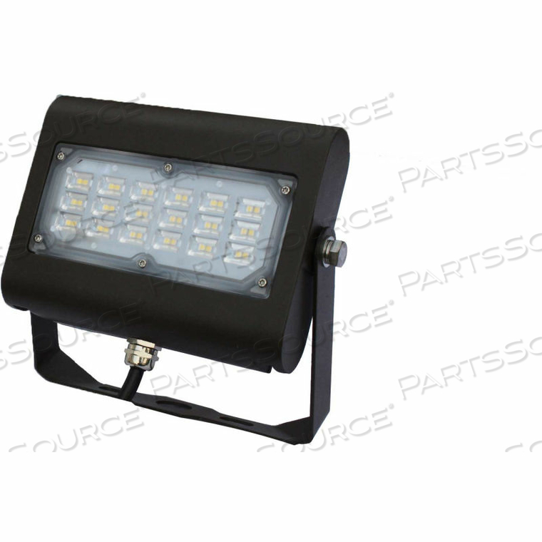 COMMERCIAL LED LED FLOOD LIGHT, 30W, 3450 LUMENS, 5000K, YOKE MOUNT, BRONZE, DLC 4.4