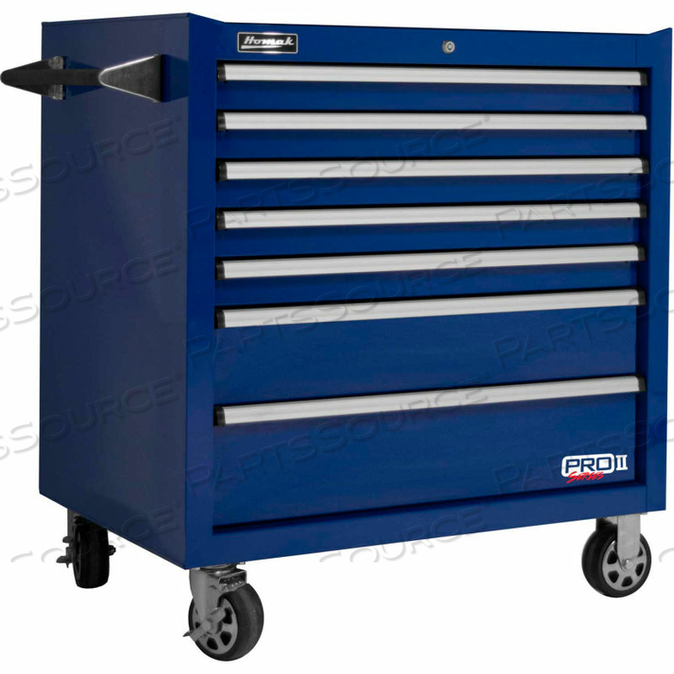 PRO II SERIES 36W X 24-1/2D X 39H 7 DRAWER BLUE ROLLER TOOL CABINET