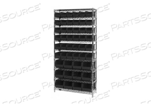 OEM#: WR10-230240BKG7059 BIN SHELVING 74 OVERALL H 48 BINS BLACK by Quantum Storage Systems