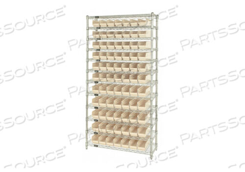 OEM#: WR12-101IVBIN SHELVING 74 OVERALL H 88 BINS IVORY by Quantum Storage Systems