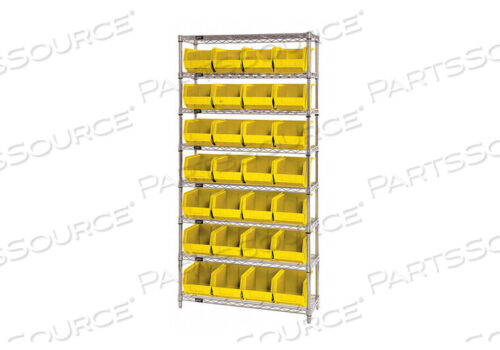 OEM#: WR8-239YLG7065 BIN SHELVING 74 OVERALL H 28 BINS YLLOW by Quantum Storage Systems