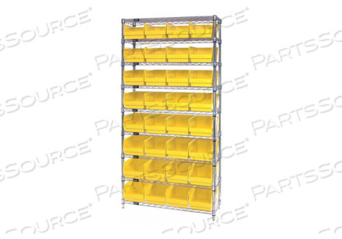 OEM#: WR9-207YLBIN SHELVING 74 OVERALL H 32 BINS YLLOW by Quantum Storage Systems