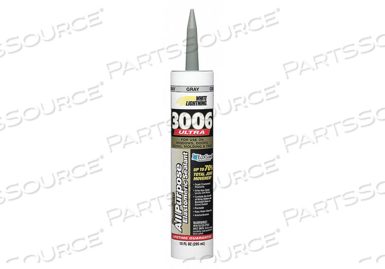 OEM#: W11004010ELASTOMERIC ACRYLIC SEALANT 10 OZ. GRAY by White Lightning