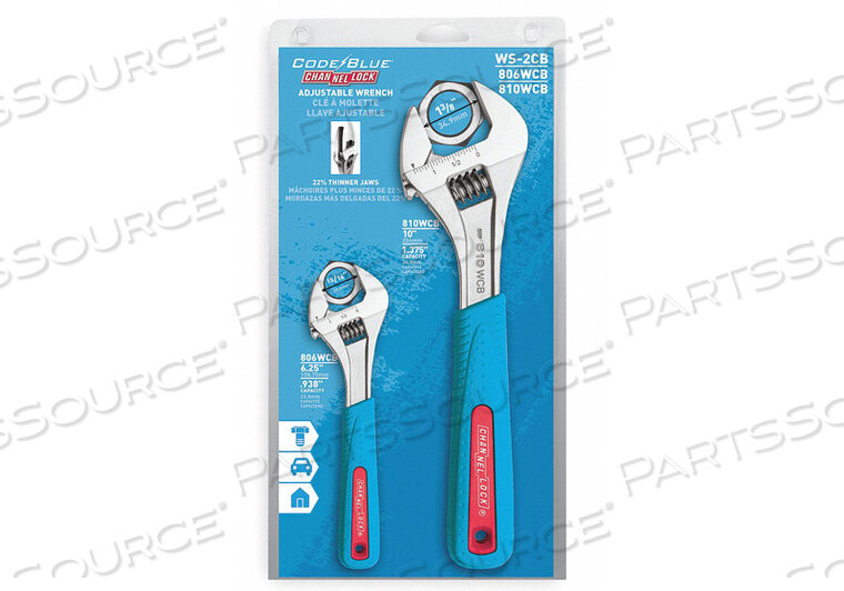 OEM#: WS-2CBADJ. WRENCH SET 6 10 CHROME 2 PC. by Channellock Inc.