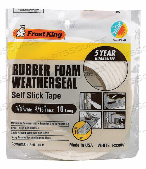 OEM#: R338WHH3681 SPONGE RUBBER FOAM TAPE 3/8IN.X10 FT. by Thermwell Products Co., Inc.