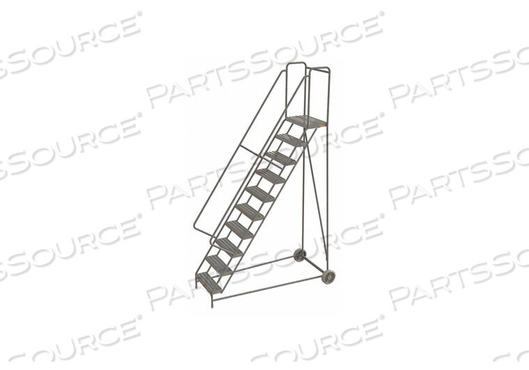OEM#: WLARTR11024410 STEP ALUMINUM WHEEL-BARROW STYLE ROLLING LADDER 24W X 14D PLAT. RIBBED TREAD by Tri-Arc