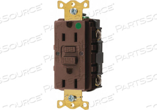 OEM#: GFR82GFCI RECEPTACLE 15A 125VAC 5-15R BROWN by Hubbell Incorporated, Wiring Device-Kellums
